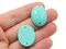 8 25mm Faceted Oval Turquoise Blue Sew On Vintage Plastic Cabochons
